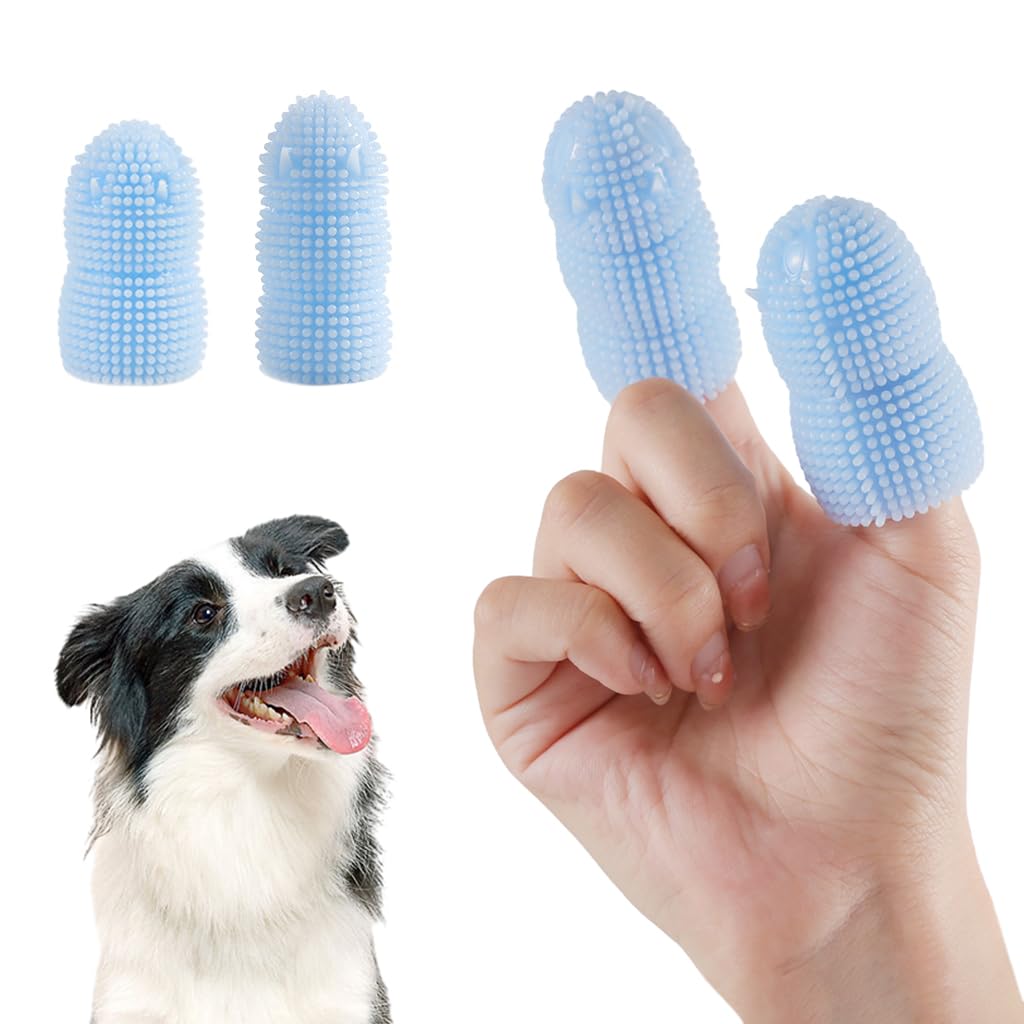 Qpets Dog Toothbrush, 2PCS TPR Finger Dog Toothbrush, Densed Bristles, Two-finger Sleeve Design Dog Toothbrush, Dental Care Supplies for Puppies, Cat, Dogs Qpets Dog Toothbrush, 2PCS TPR Finger Dog Toothbrush, Densed Bristles, Two-finger Sleeve Design Dog Toothbrush, Dental Care Supplies for Puppies, Cat, Dogs
